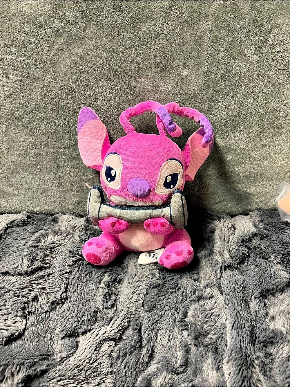 Disney That's So Stitch! Angel with Barbell Small Plush Pink & Purple